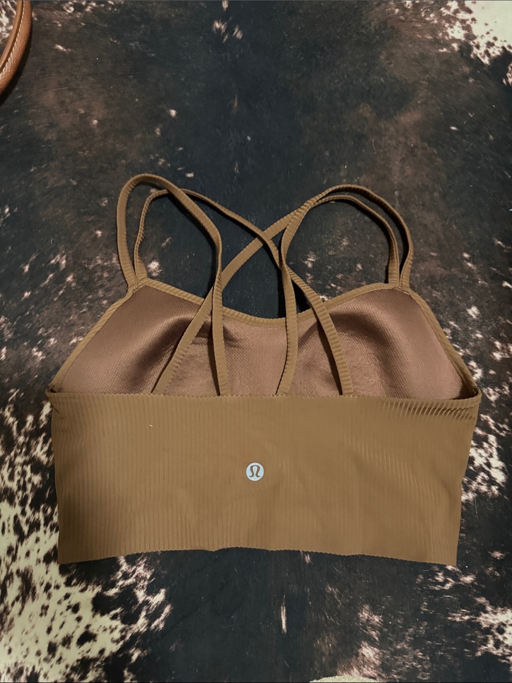 lululemon athletica Olive Brown Ribbed Crossback Sports Bra - Picture 2 of 2